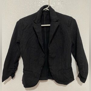 Amanda + Chelsea Black Textured Blazer Womens XS 3/4 Sleeve Career Jacket